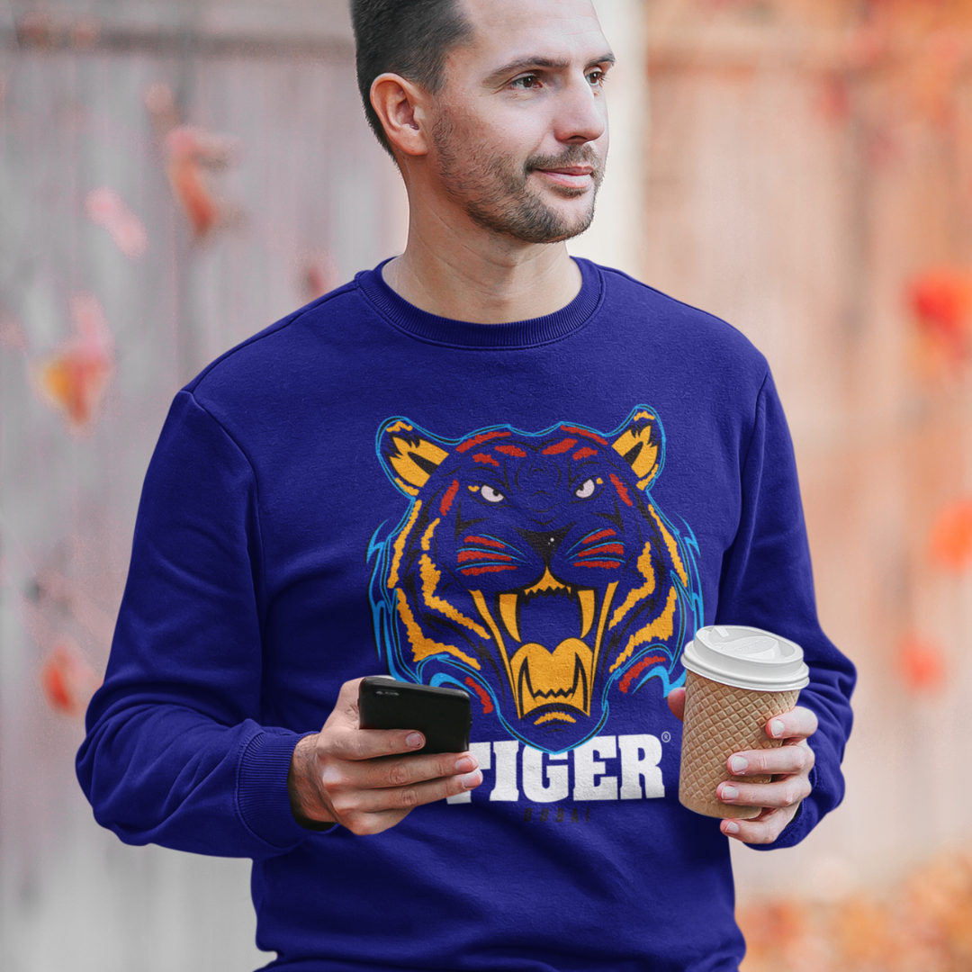 Men Tiger Blue Sweatshirt