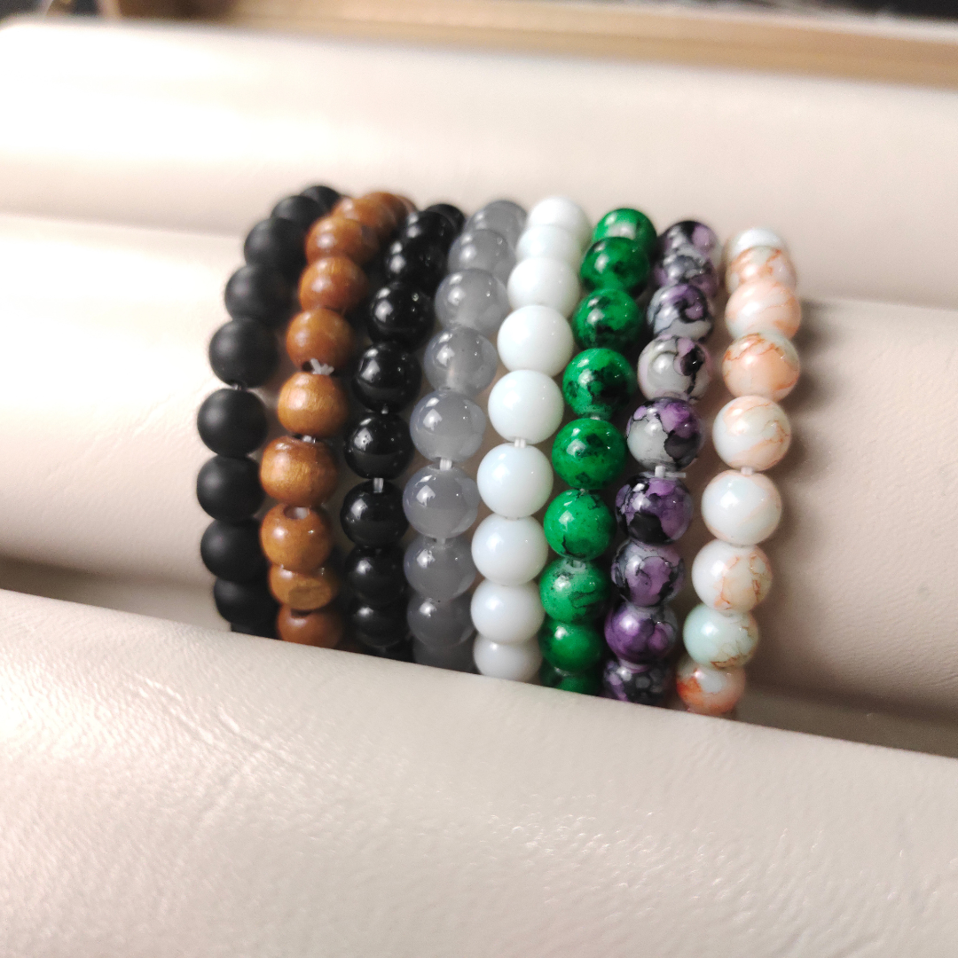 Pack of 8 Stone Beads Bracelets