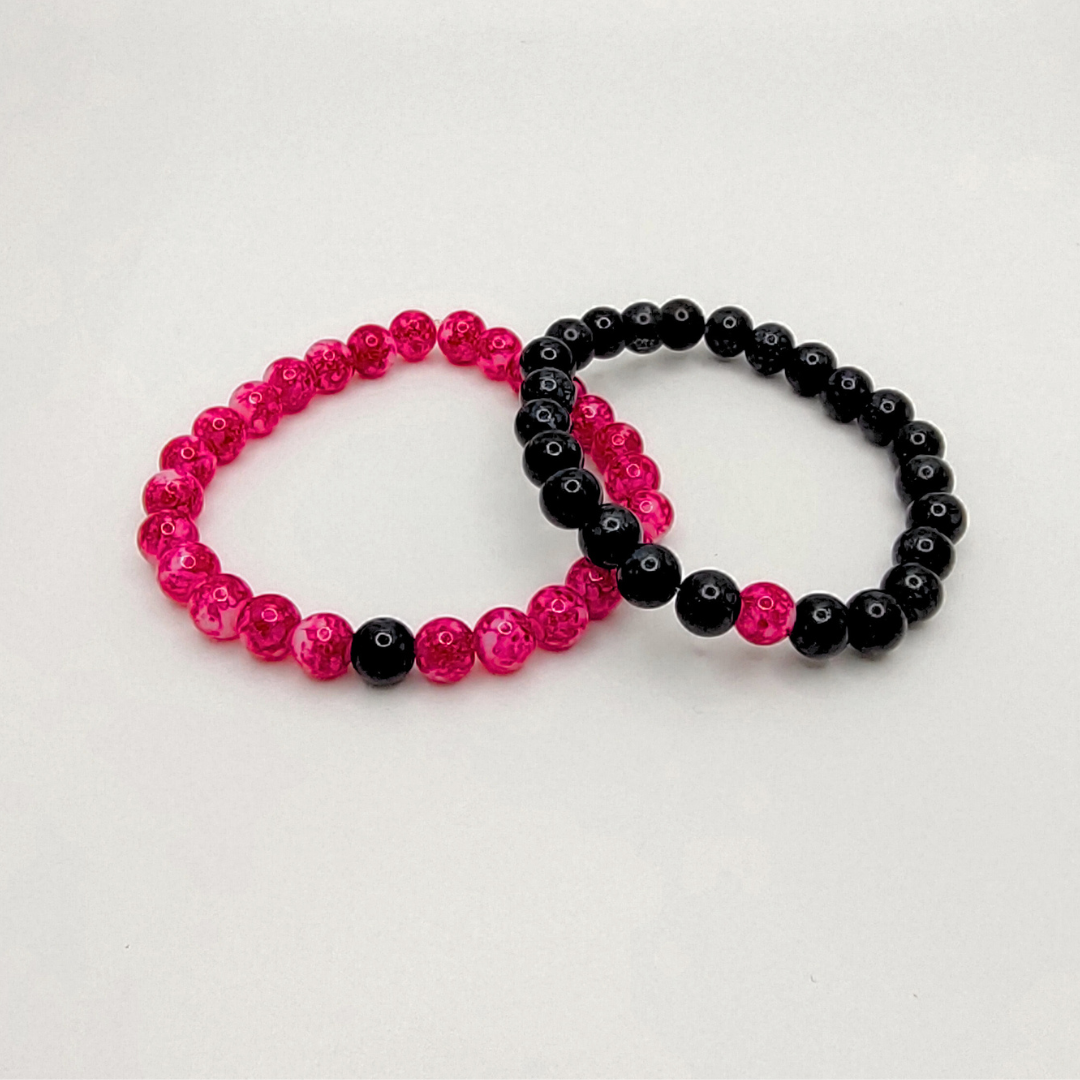 Red & Black Couple Bracelets Set