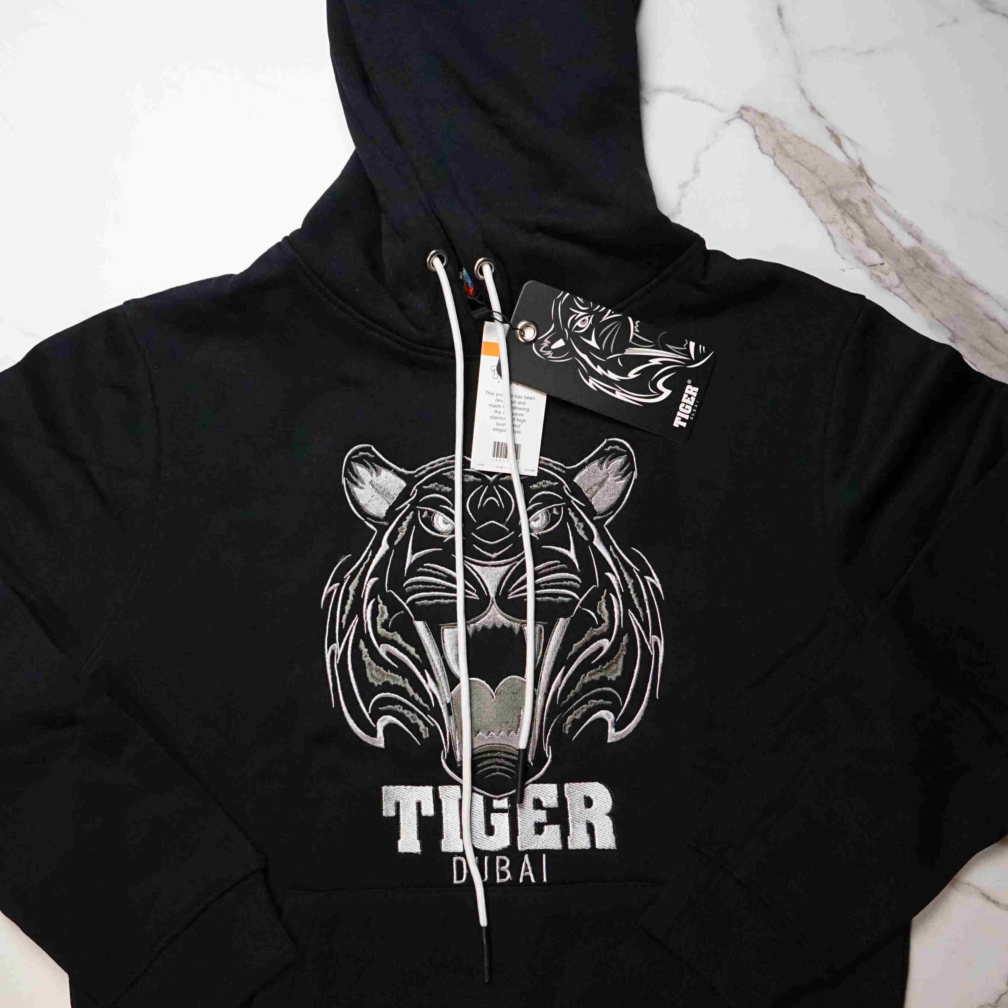 Men Black Tiger Hoodie