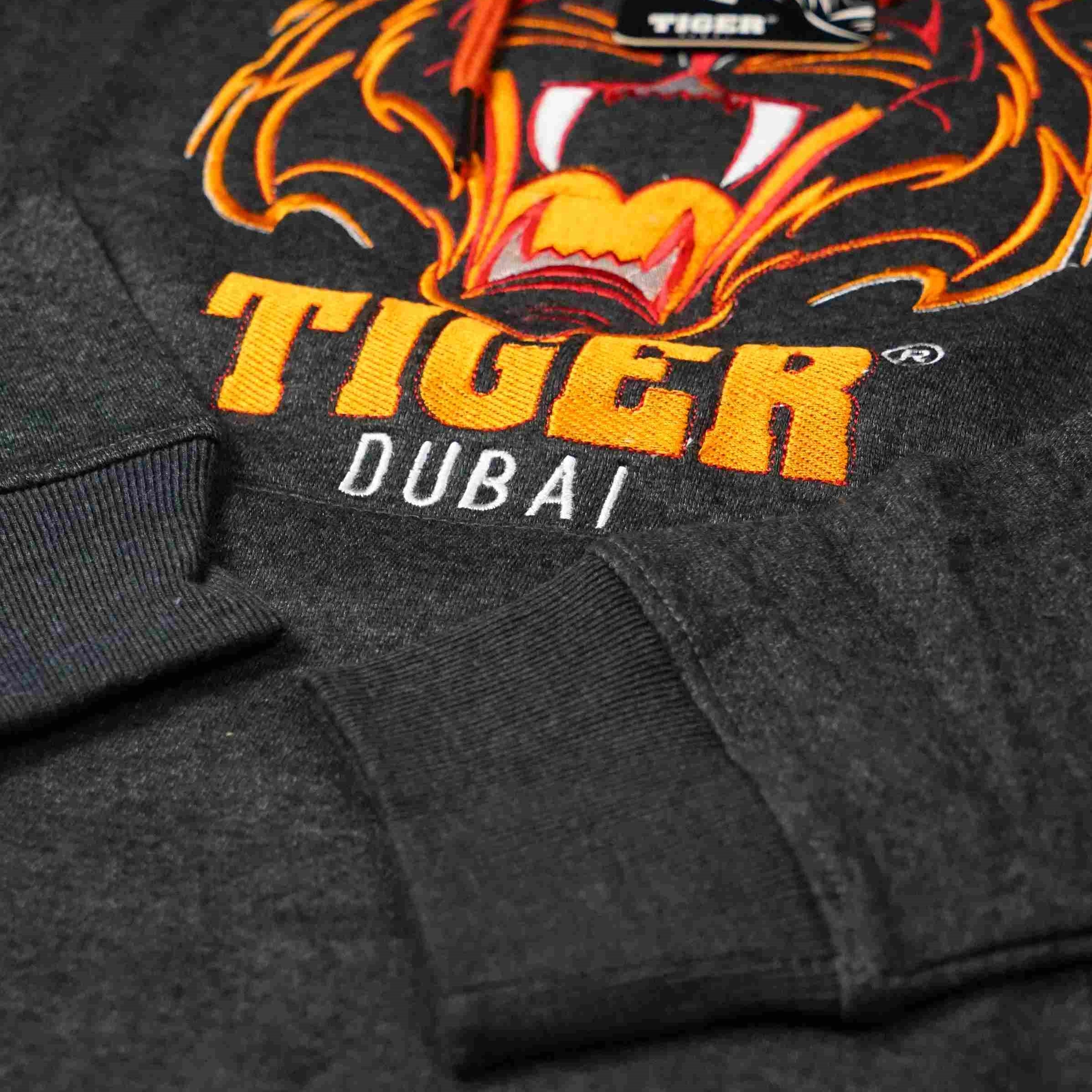 Men Charcoal Tiger Hoodie