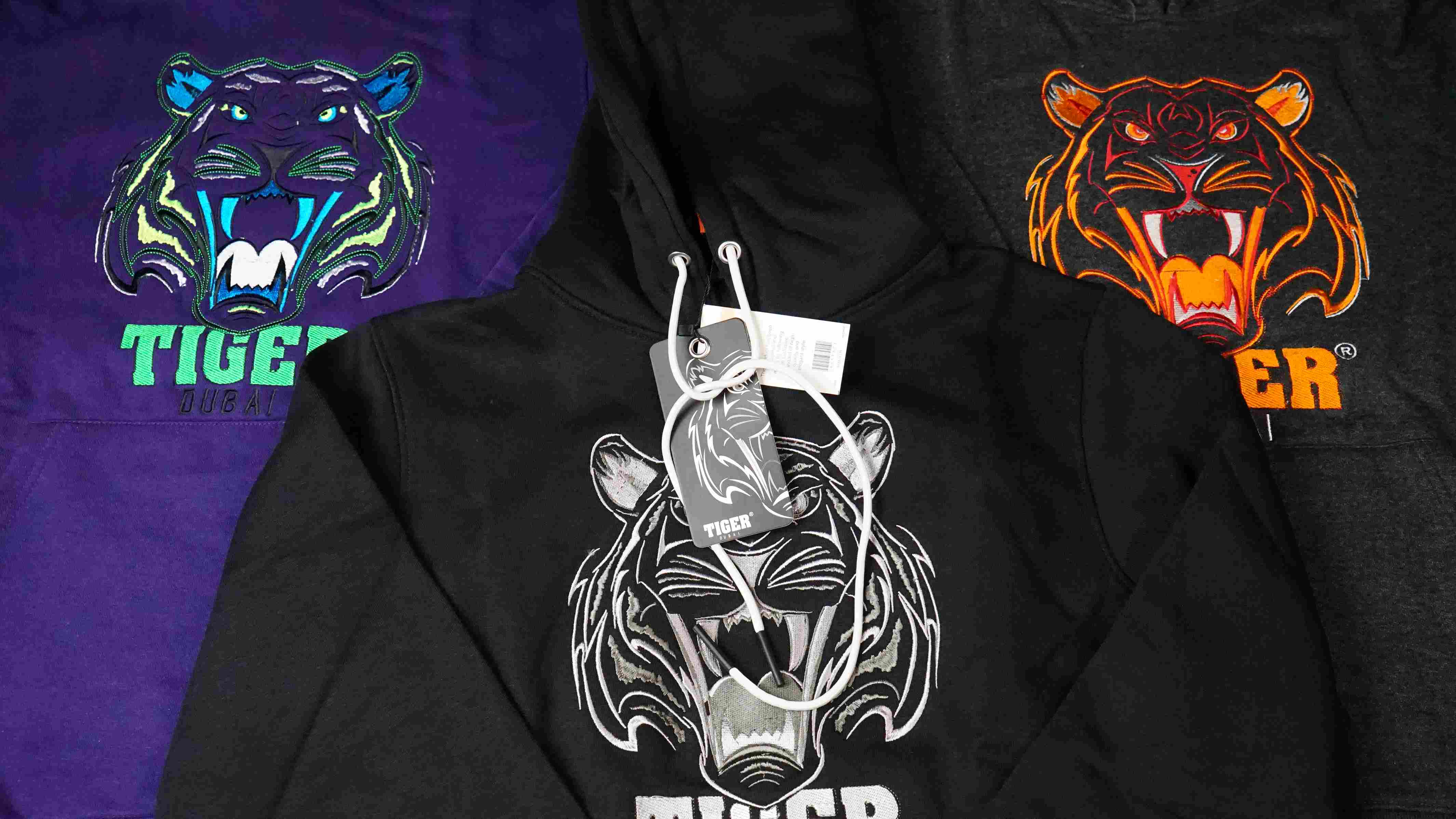 Men Black Tiger Hoodie