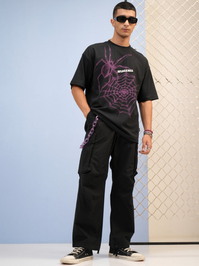 BLACK SPIDER WEB TSHIRT