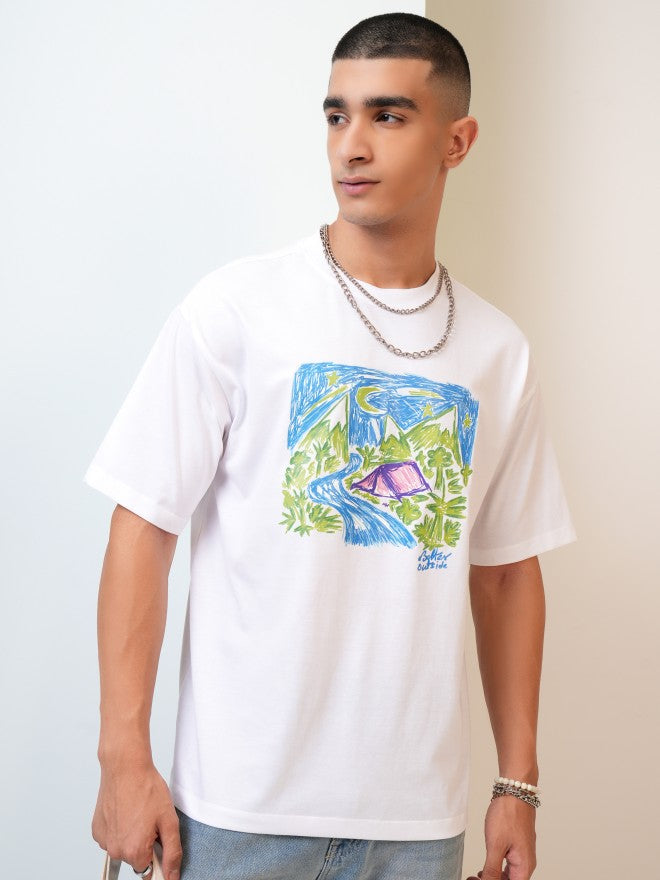 WHITE CAMPING CREW TSHIRT