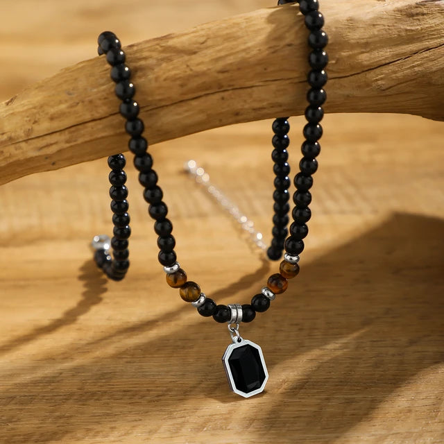 Olivenorma Onyx & Tiger Eye Necklace