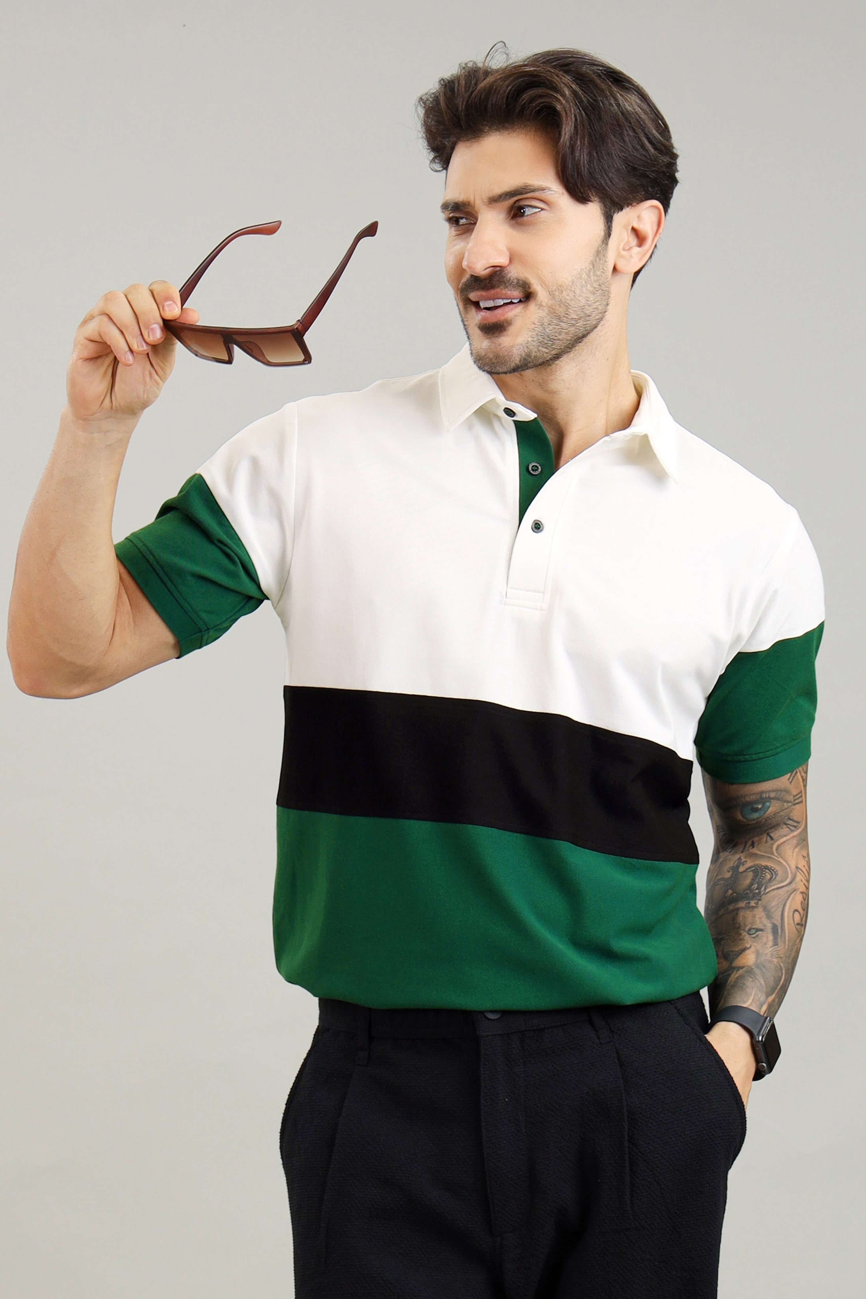 Signature Men's Green Polo T-Shirt