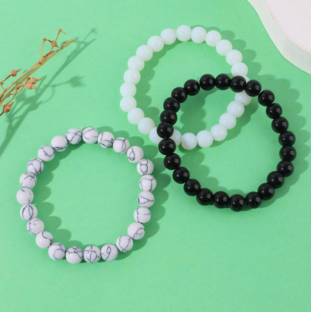 Pack of 3 Stone Beaded Bracelets