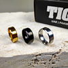 Pack of 3 Angular Steel Rings (Black, Silver, Golden)