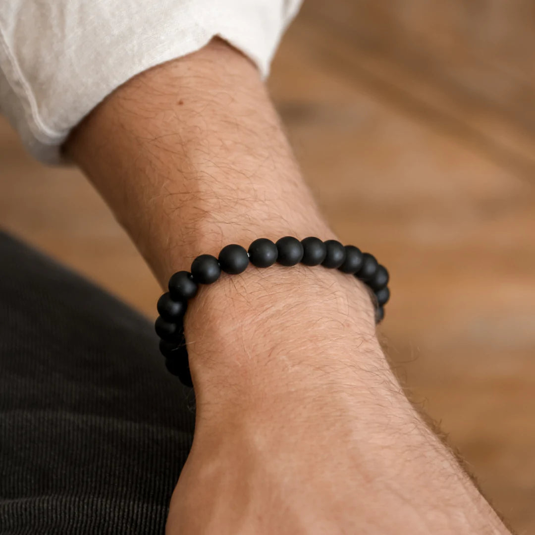 Matte Black Beads Bracelet