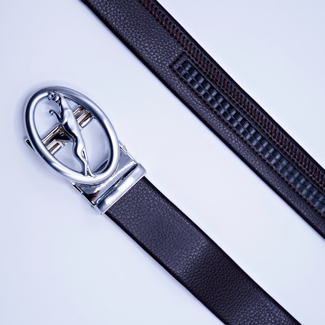Tiger Silver Round Leather Belt