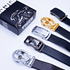 Load image into Gallery viewer, Tiger Black Square Leather Belt