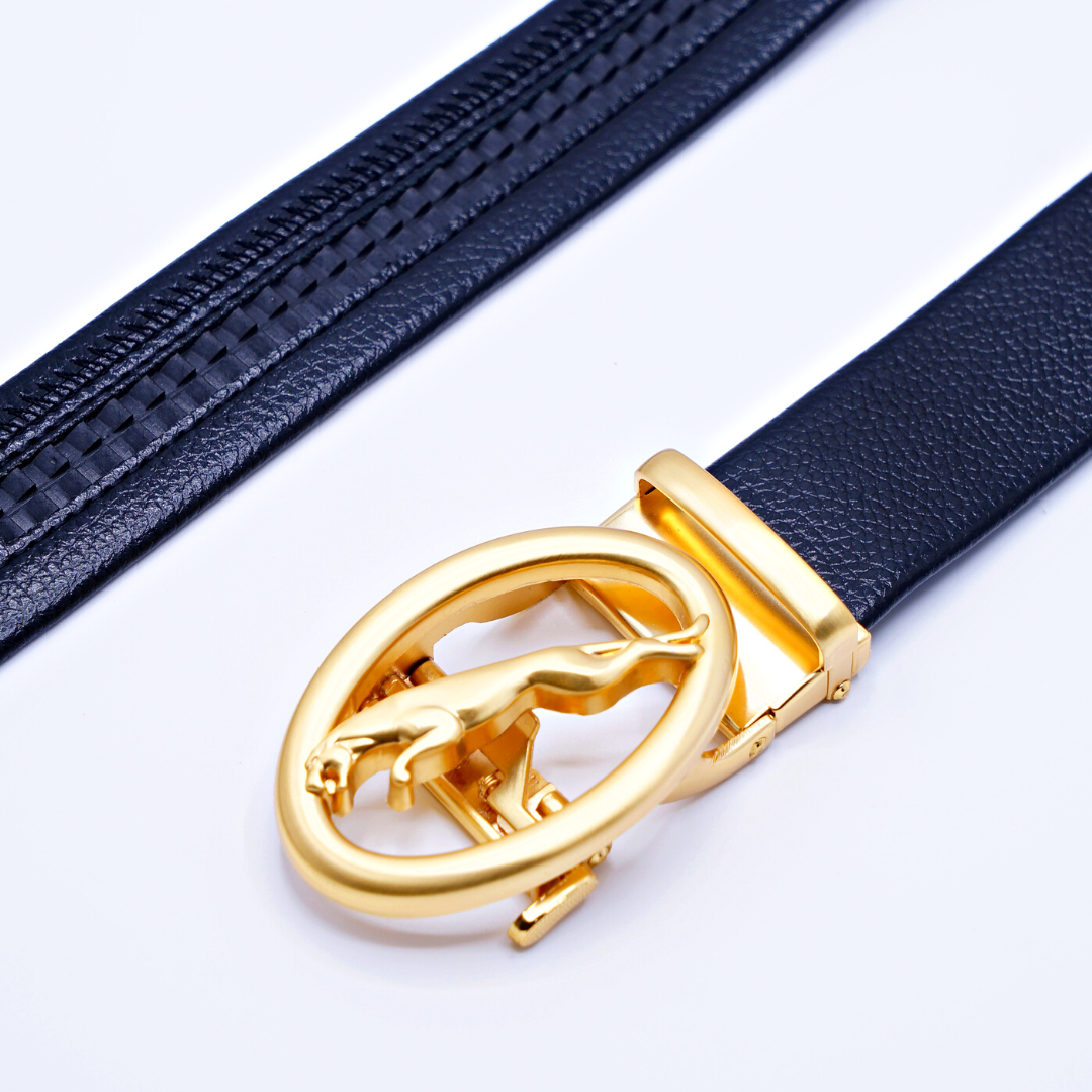 Tiger Golden Leather Belt