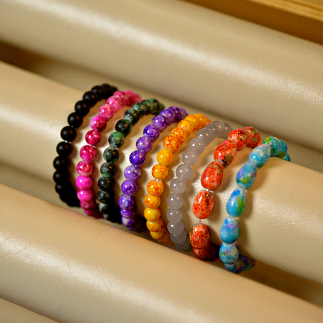 Pack of 8 Stone Beads Bracelets