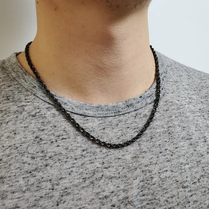 Black Double Rope Chain 6mm