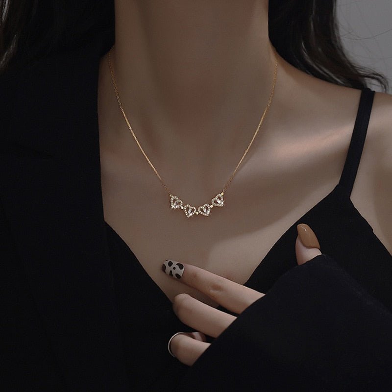 Magnetic Folding Heart Necklace (Gold)